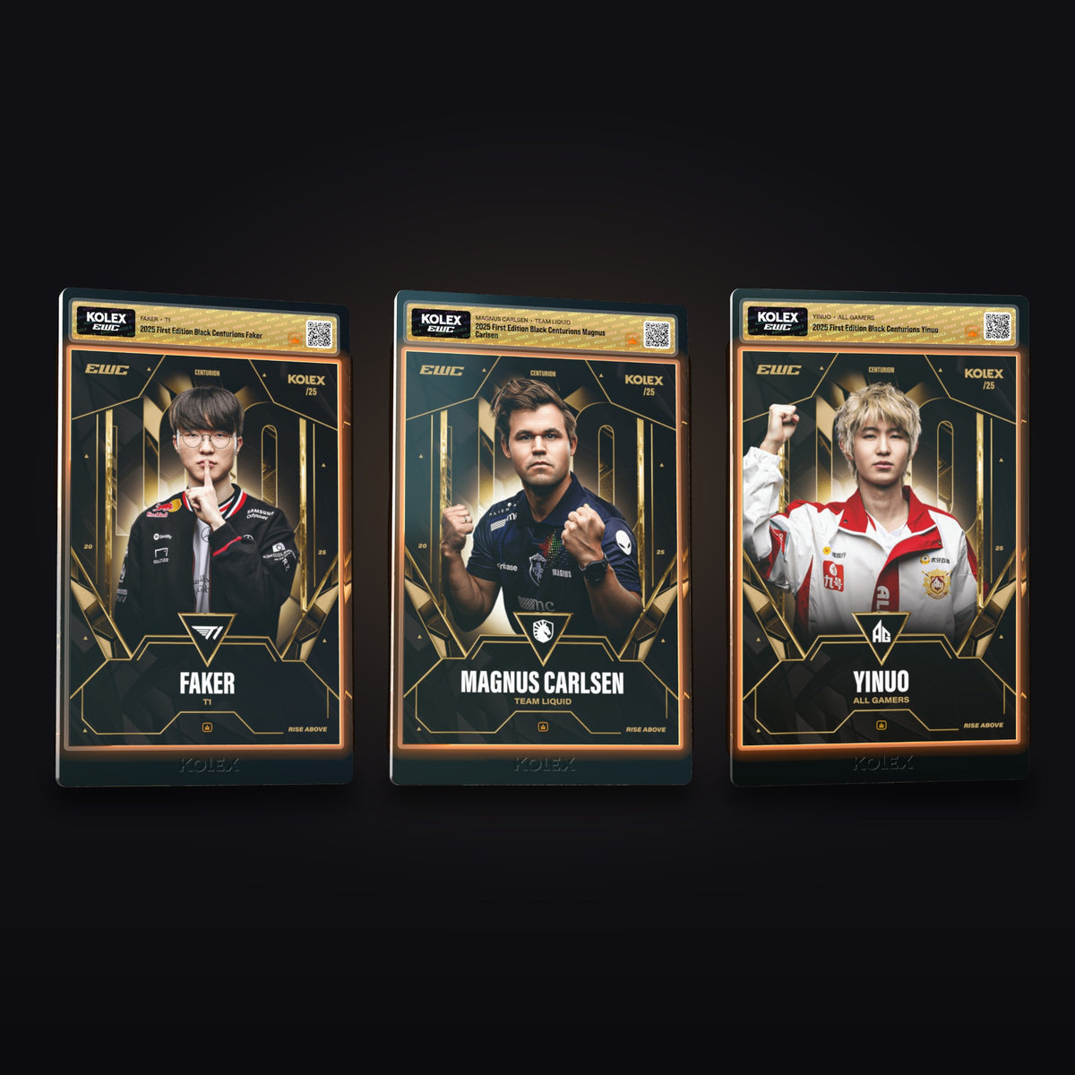Black Centurions /25 cards: Faker, Magnus Carlsen and YiNuo, slabbed