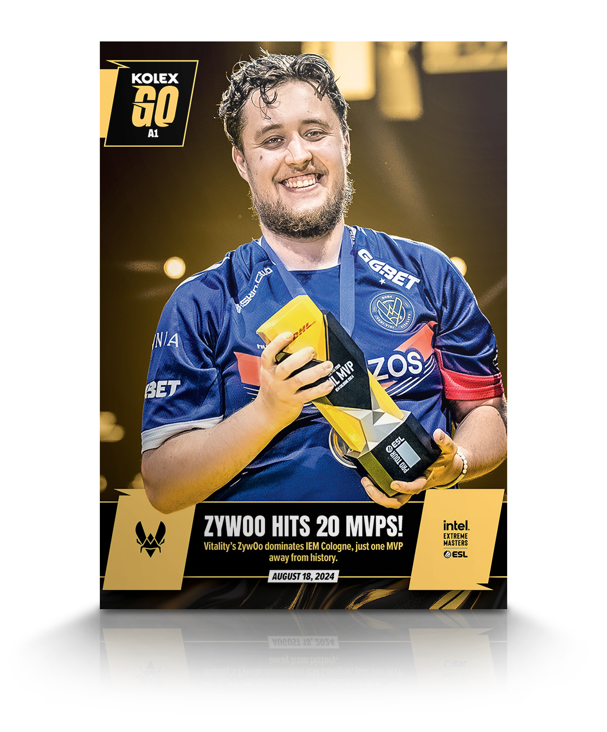 Mathieu “ZywOo” Herbaut’s 20th MVP Award KolexGO CS2 Card