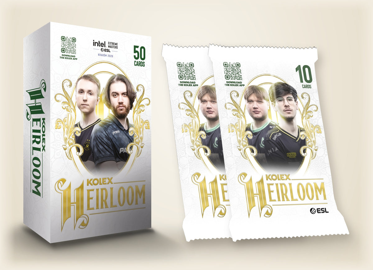 Heirloom Standard Box with two sealed 10-card packs, shown to scale