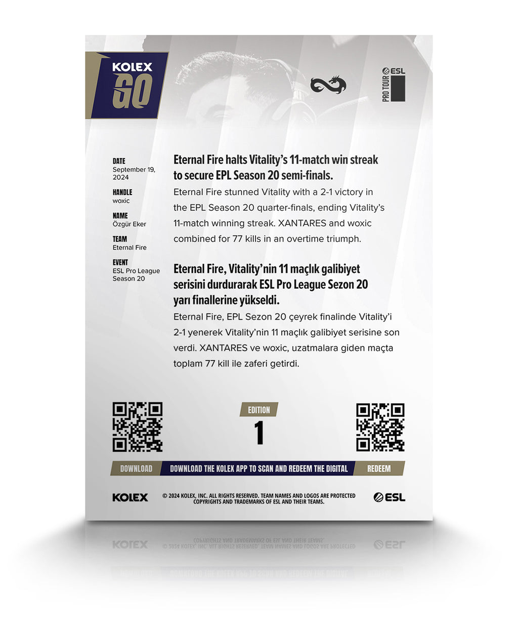 KolexGo | Eternal Fire CS2 Card