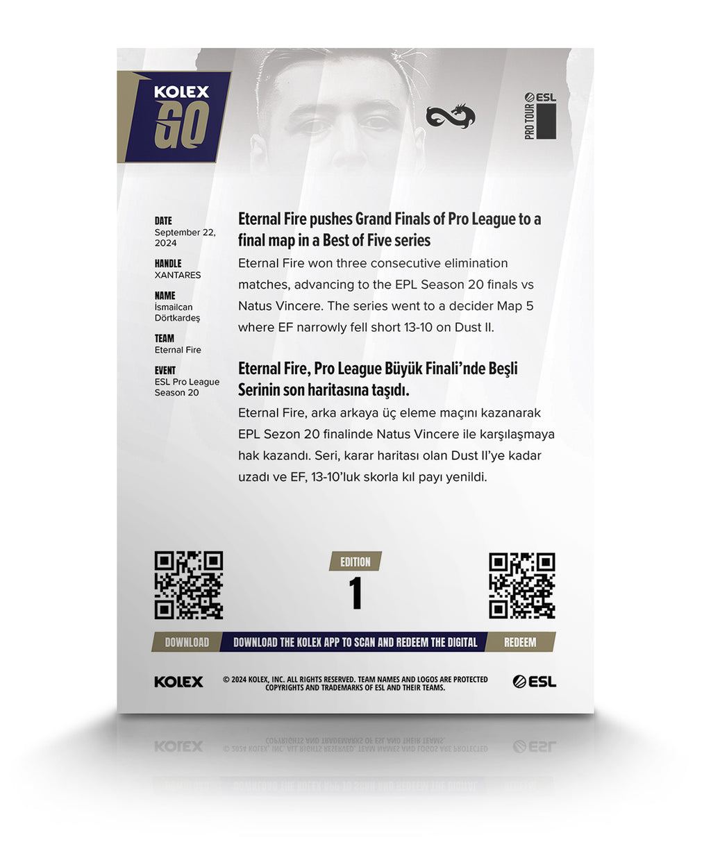 KolexGo | Eternal Fire CS2 Card