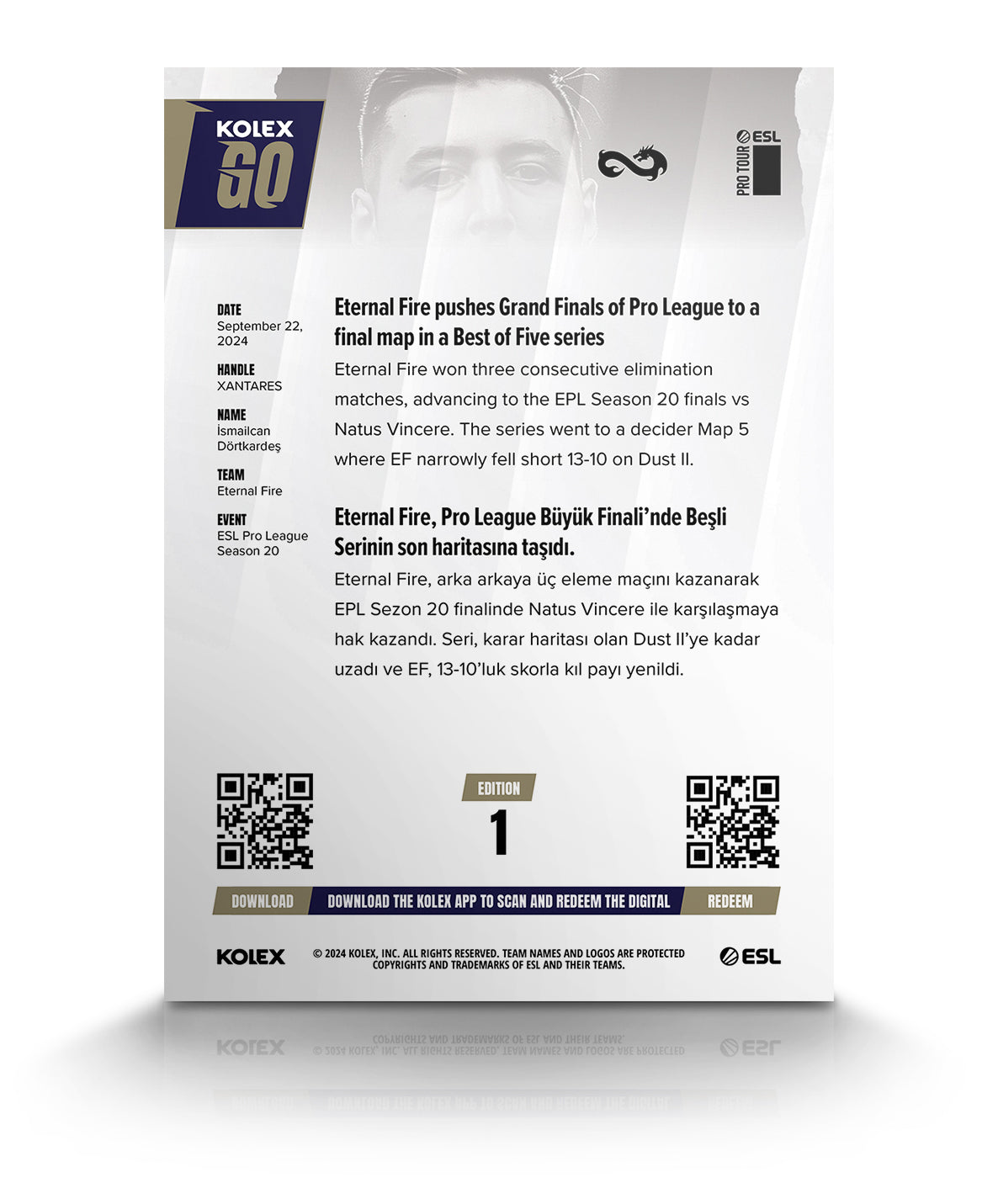 KolexGo | Eternal Fire CS2 Card